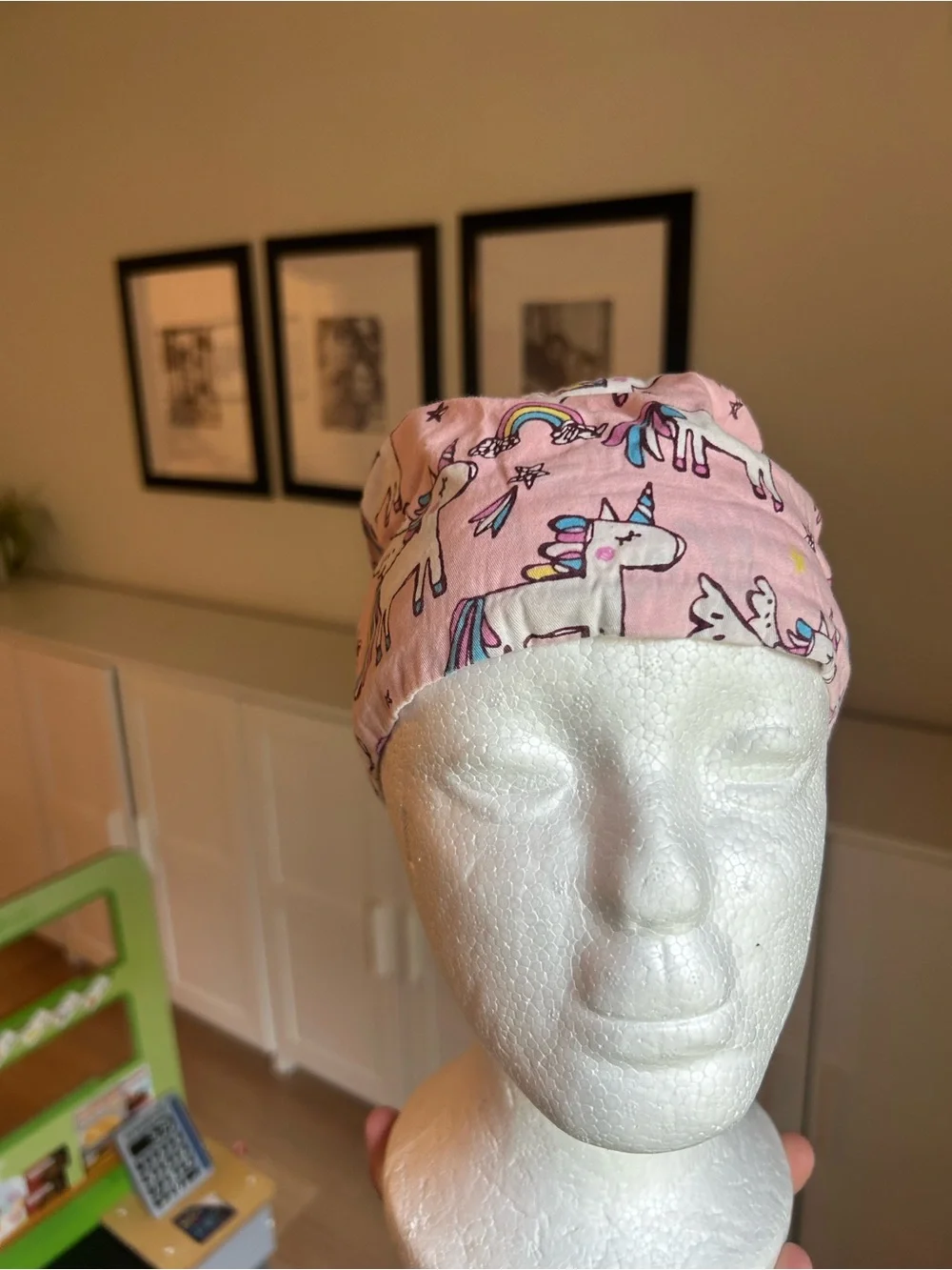 Pink Unicorn Surgical/Medical Cap with Button